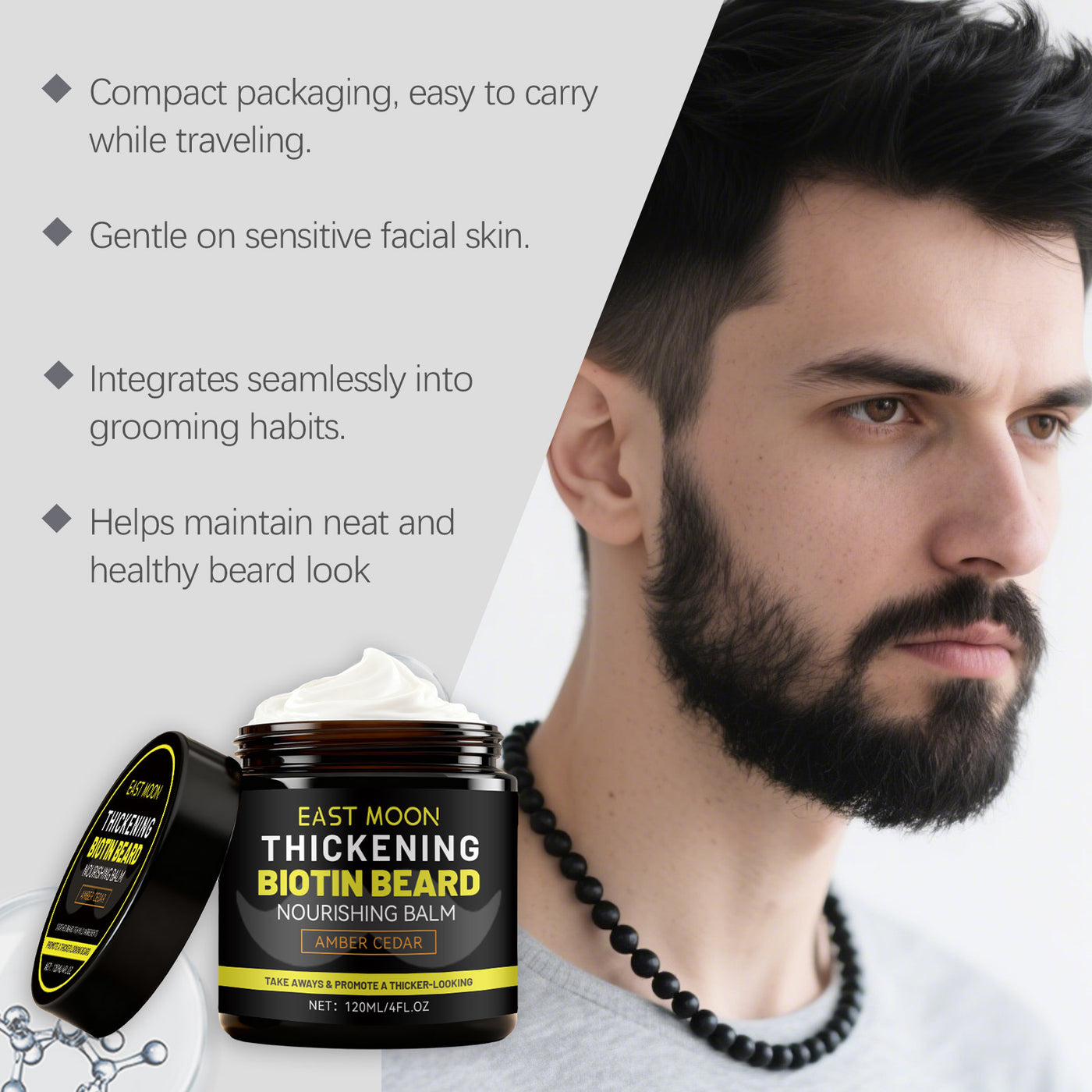 Men's beard balm moisturizing grooming