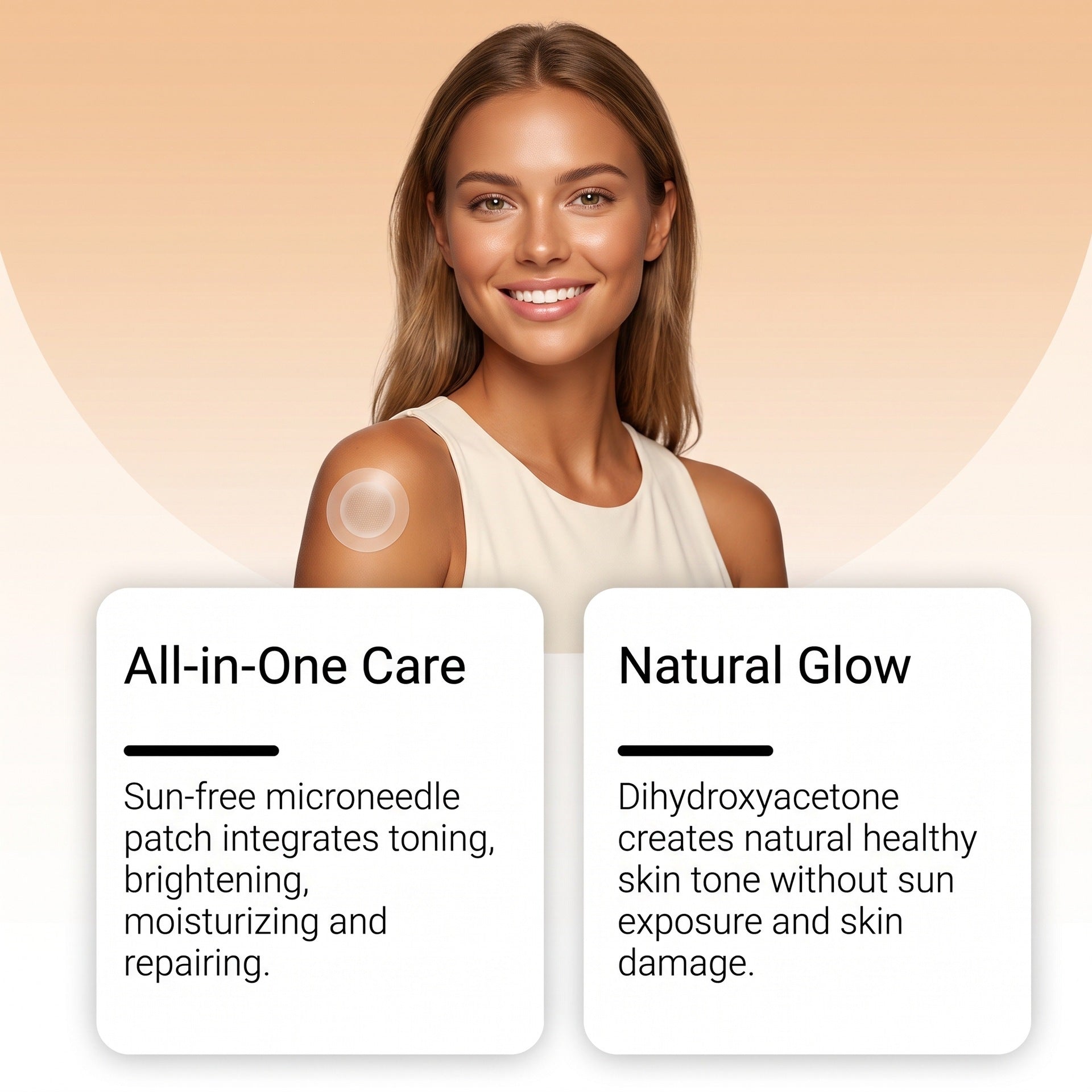 Sun-free skincare microneedle patch facial care