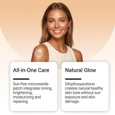 Sun-free skincare microneedle patch facial care