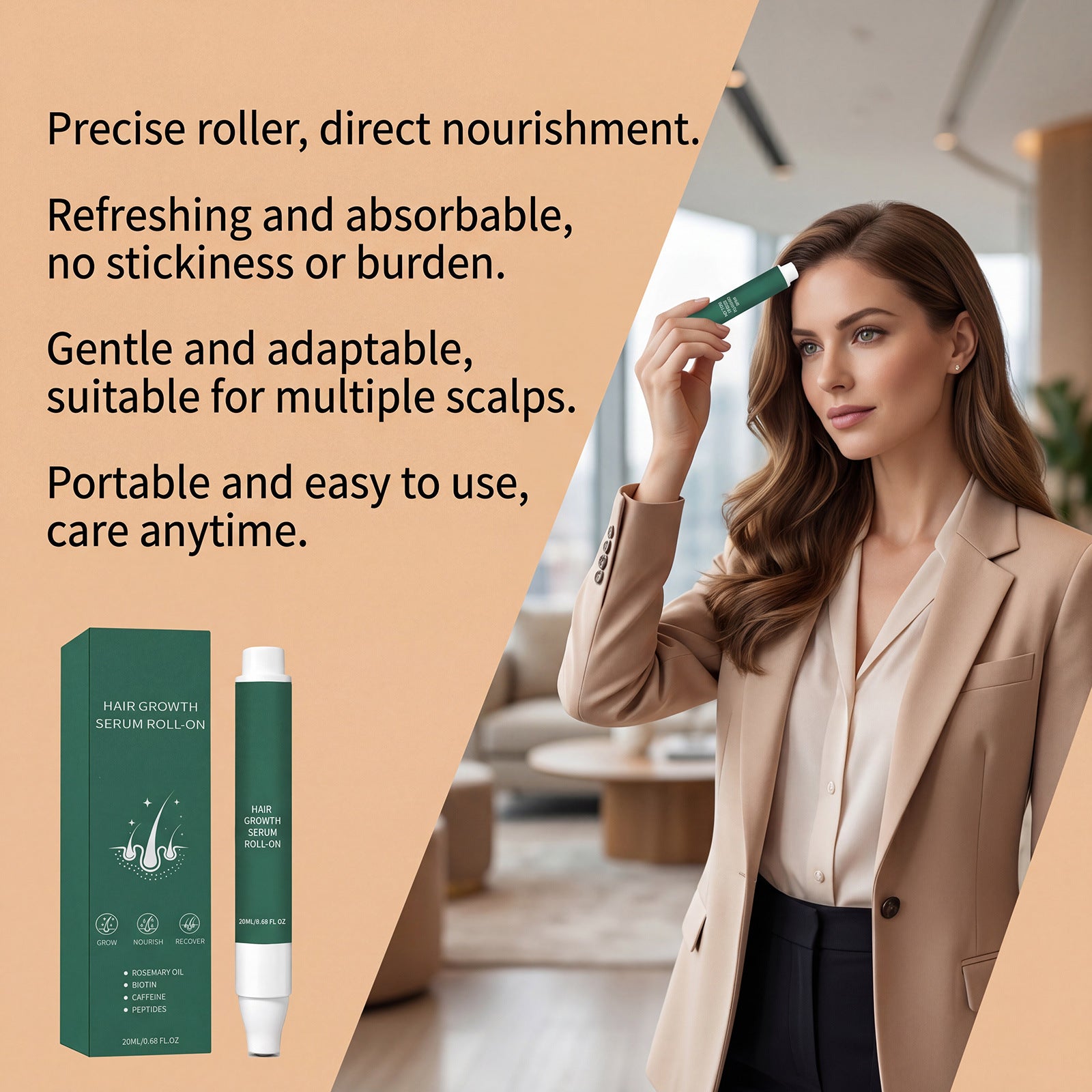 Hair care roller scalp grooming tool