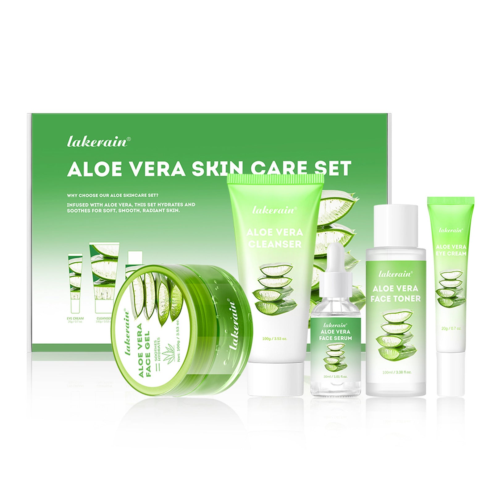 Aloe vera skincare set toner and lotion