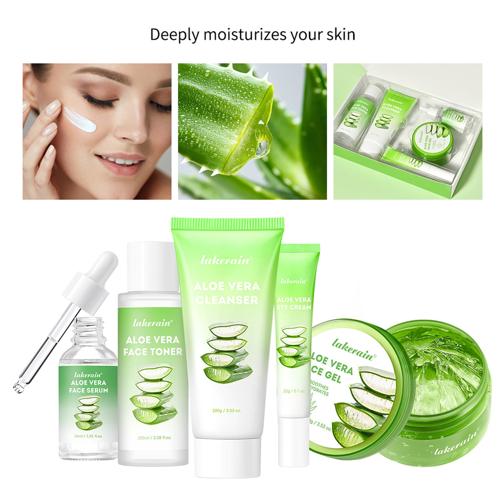 Aloe vera skincare set toner and lotion