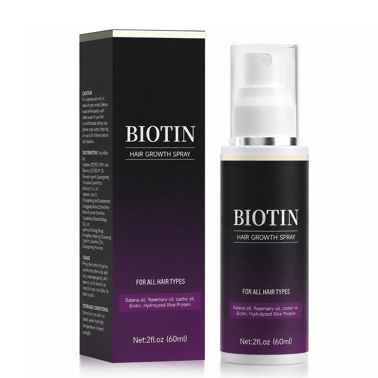 Biotin hair care spray daily grooming