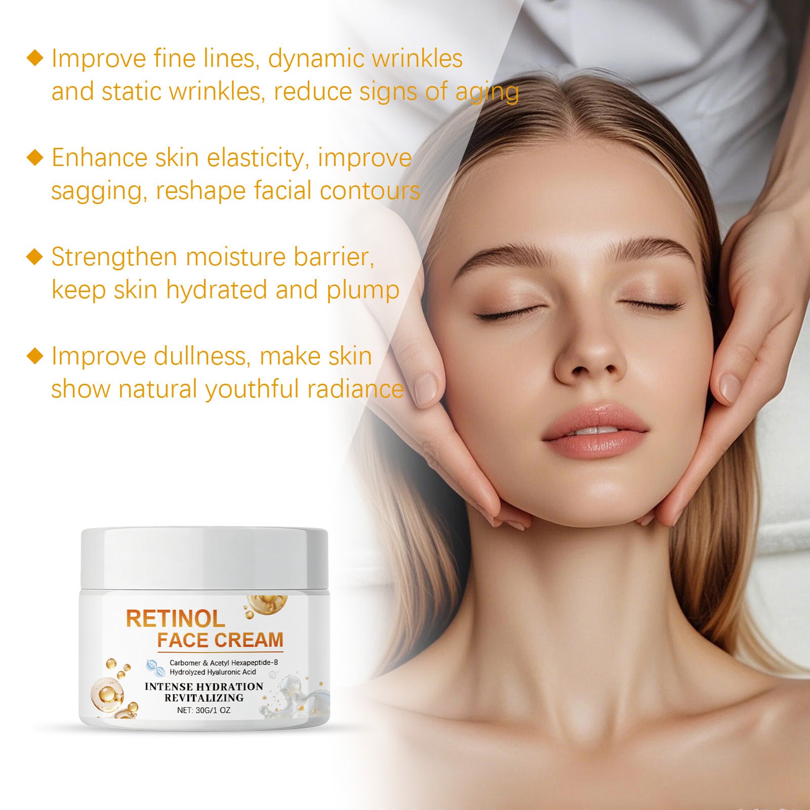 Retinol skincare cream facial care