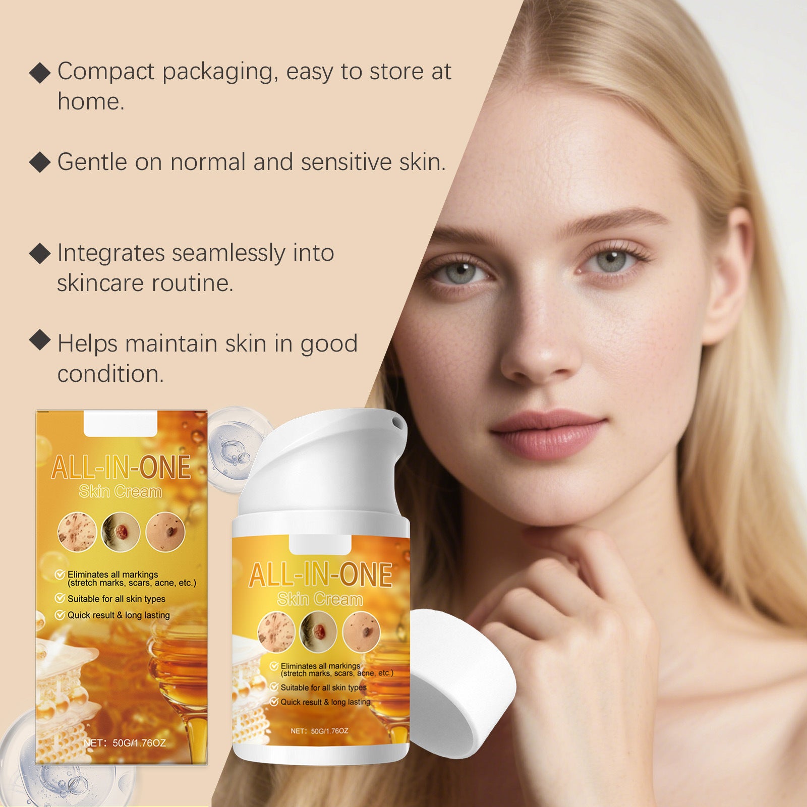 Retinol skincare cream facial care