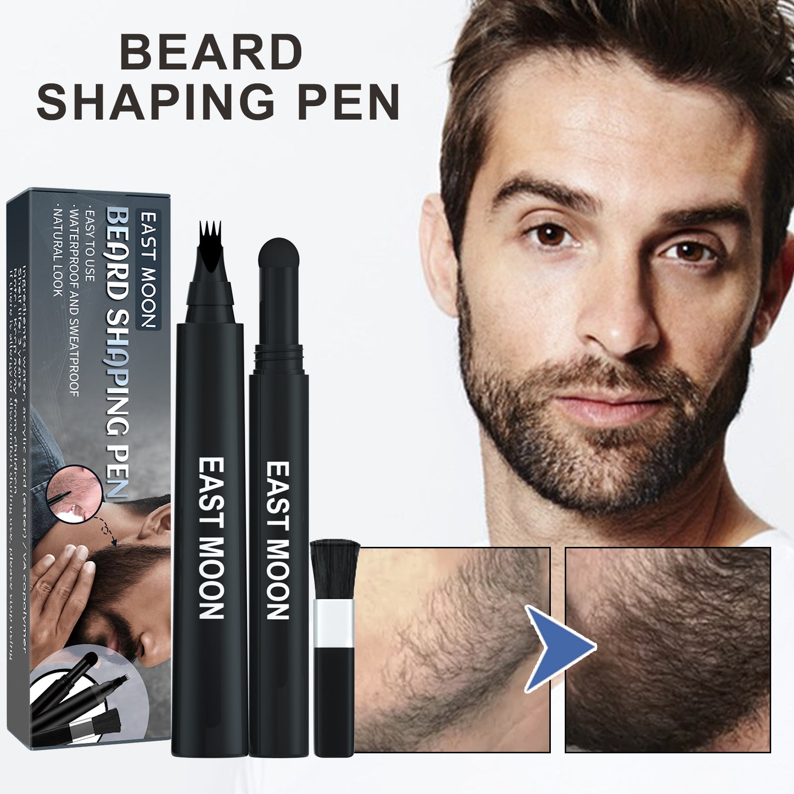 Beard filling pen 3-in-1 grooming tool