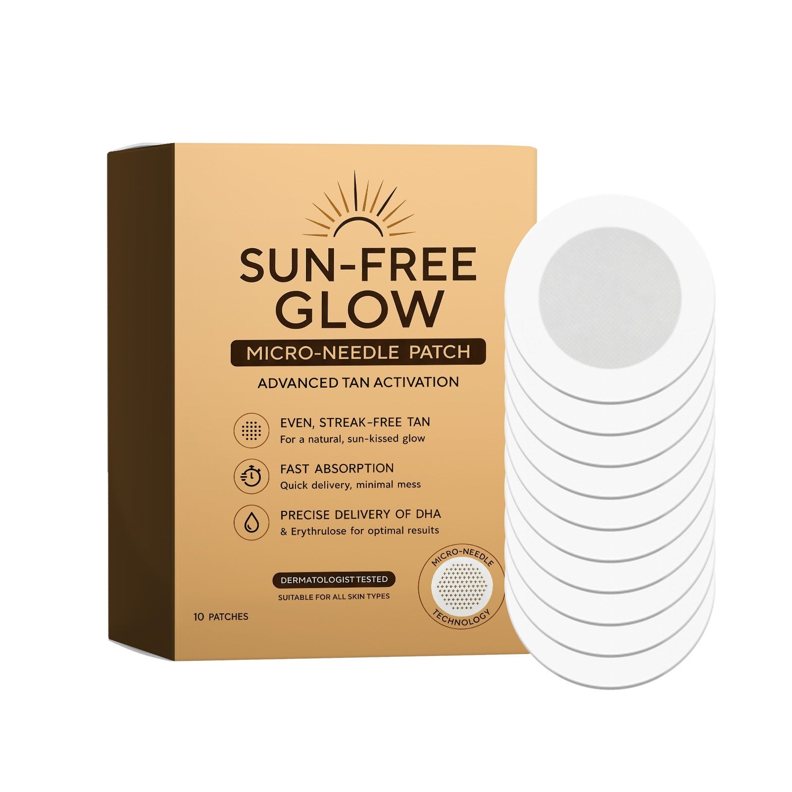 Sun-free skincare microneedle patch facial care