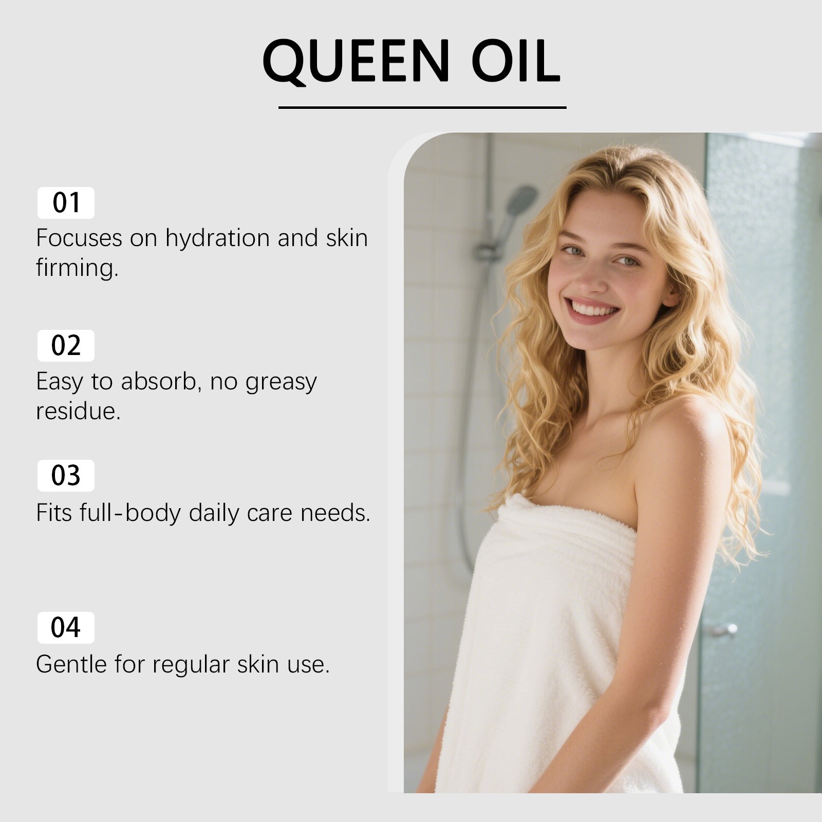 Firming and moisturizing skincare oil facial care