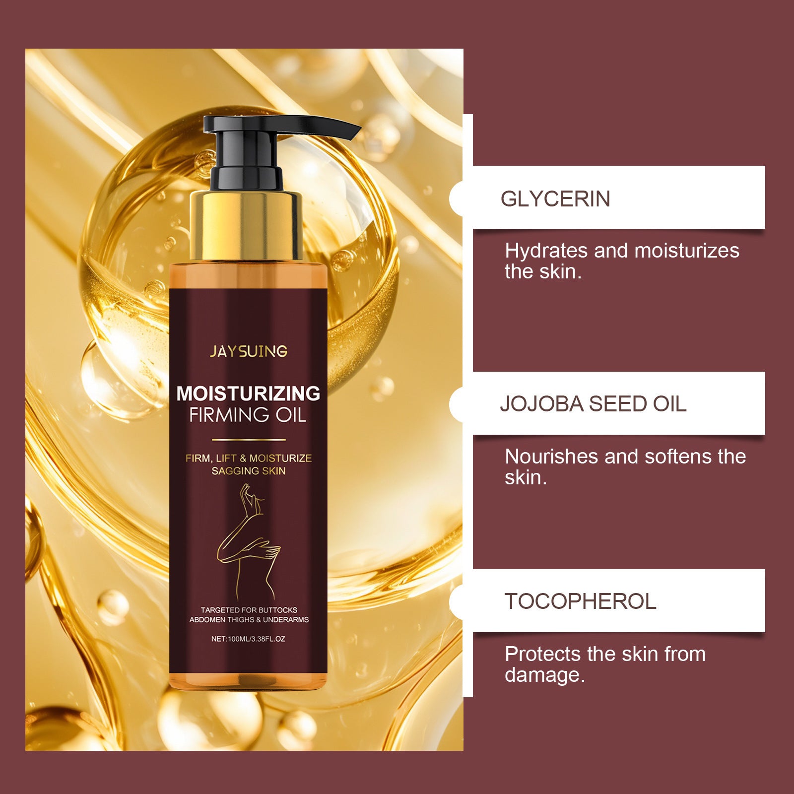 Lightweight skincare oil all-over body care