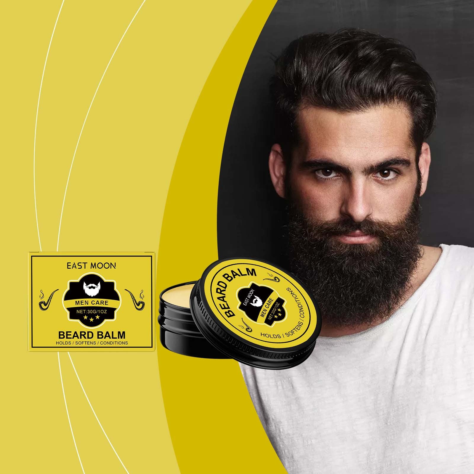 Men's beard balm moisturizing grooming