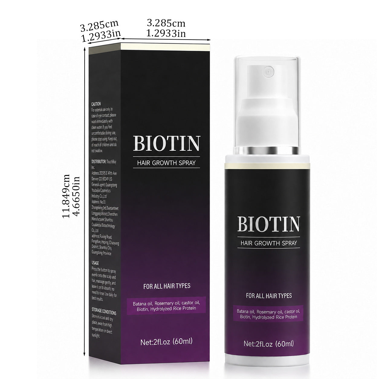 Biotin hair care spray daily grooming